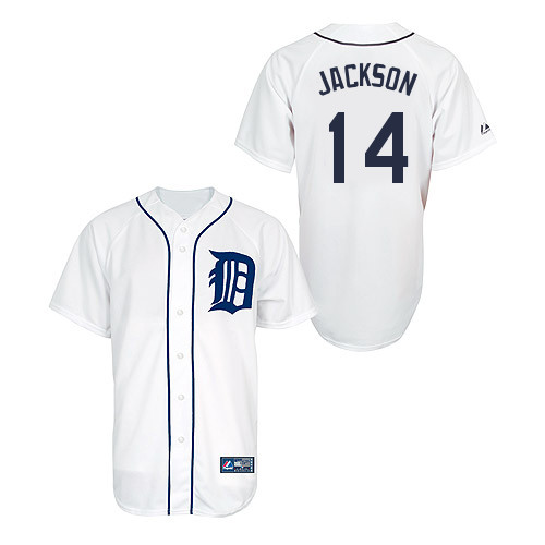 Austin Jackson #14 Youth Baseball Jersey-Detroit Tigers Authentic Home White Cool Base MLB Jersey